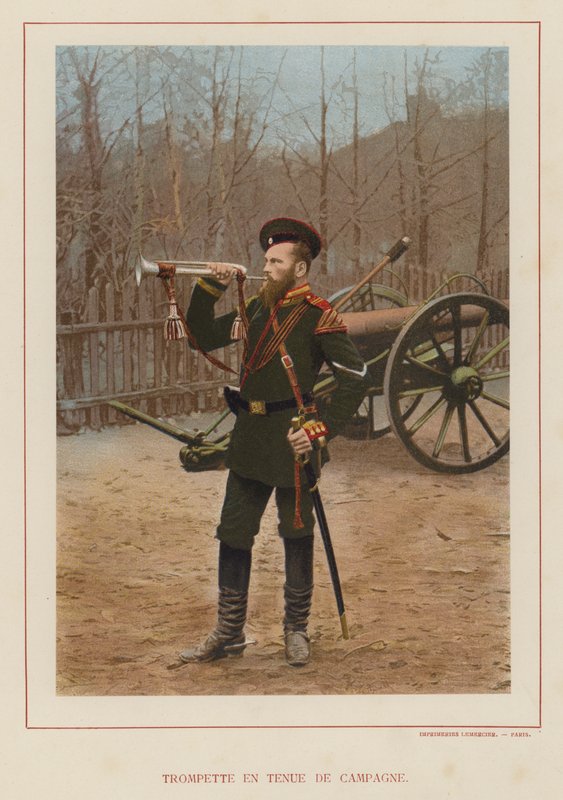 Den ryska armén: Trumpet in Field Dress (foto) av French Photographer