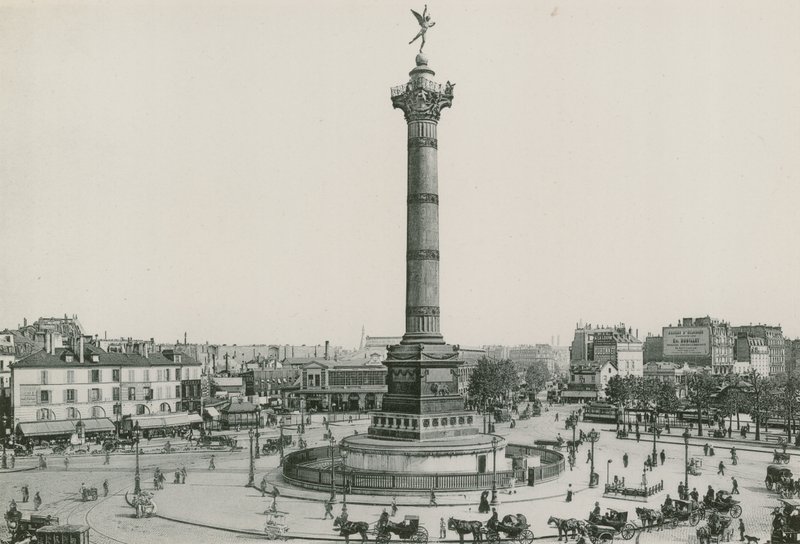 Julikolumn, Place de la Bastille, Julikolumn, Bastiljens plats (fotogravyr) av French Photographer
