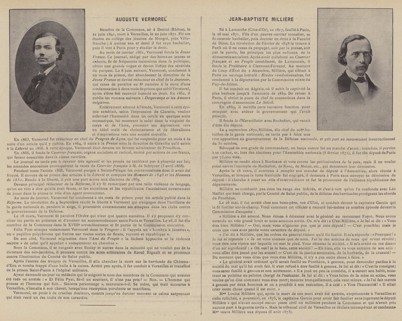 Pariskommunen, Auguste Vermorel, Jean-Baptiste Milliere (s/v foto) av French Photographer