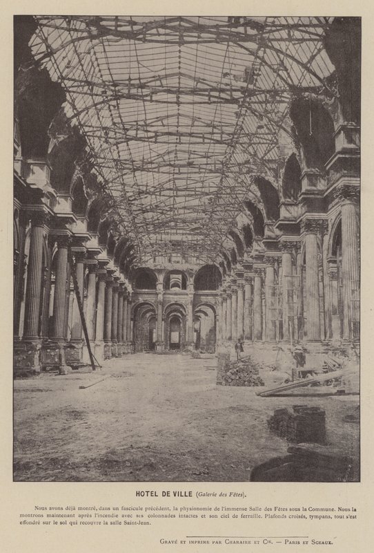 The Paris Commune, Hotel De Ville, Galerie des Fetes (s/v foto) av French Photographer