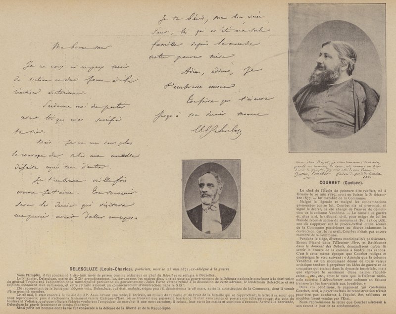 Pariskommunen, Louis-Charles Delescluze, Gustave Courbet (s/v foto) av French Photographer