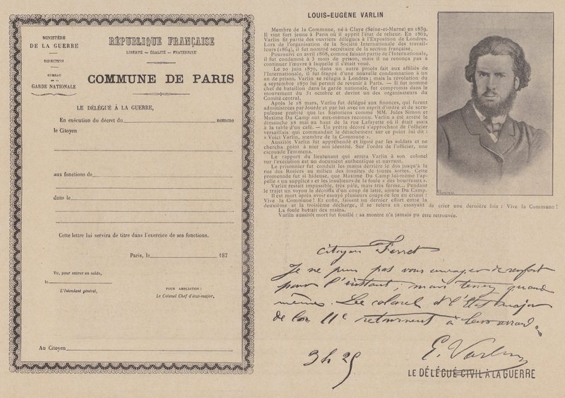 Pariskommunen, Louis-Eugene Varlin (s/v foto) av French Photographer