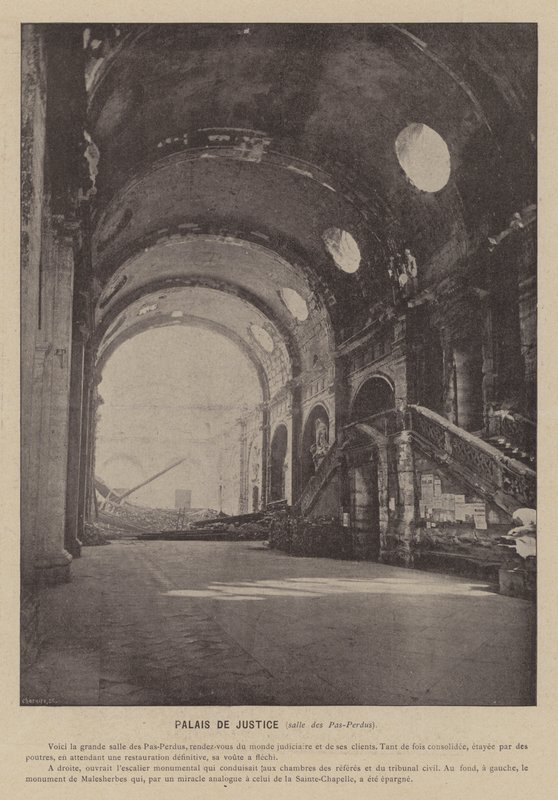 Pariskommunen, Palais De Justice, Salle des Pas-Perdus (s/v foto) av French Photographer