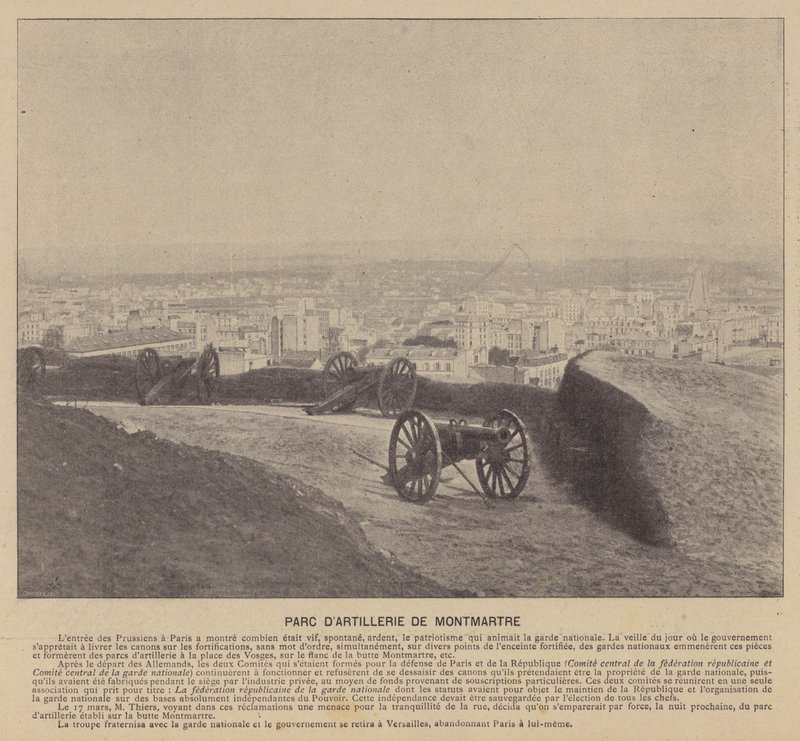 Pariskommunen, Montmartre Artillery Park (s/v foto) av French Photographer