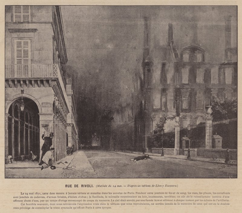 Pariskommunen, Rue De Rivoli, matiné den 24 maj (s/v foto) av French Photographer