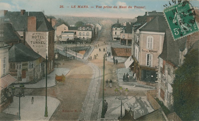 Le Mans - vy tagen från toppen av tunneln. Vykort skickat 1913. av French Photographer
