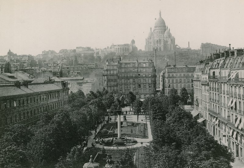 The Square dAnvers and the Sacre-Coeur, Antwerps Square and the Sacre-Coeur (fotogravyr) av French Photographer