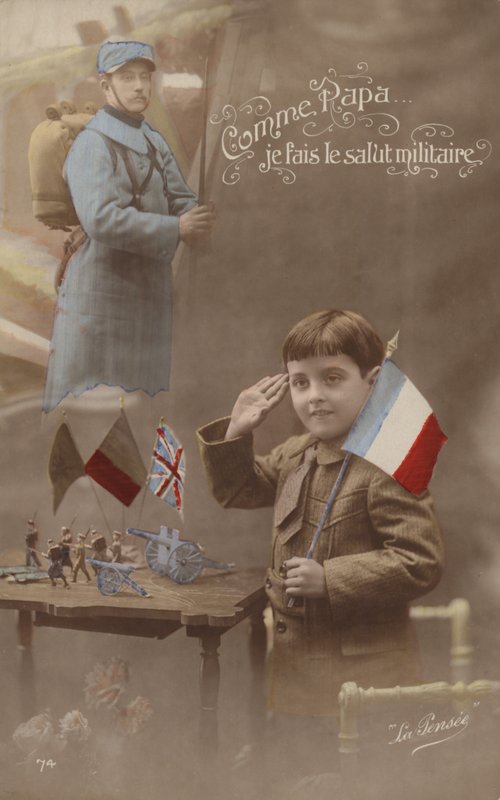 Som far ger jag militärhälsningen (tonad bild) av French Photographer
