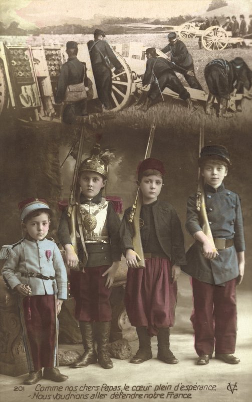 Liksom våra kära fäder, våra hjärtan fyllda av hopp, vill vi gå och försvara vårt Frankrike (färgfoto) av French Photographer