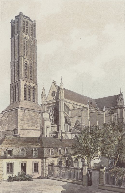 Limoges, St-Etienne-katedralen, klocktornet och S O-fasaden (Utsikten tagen från biskopsrådets innergård) av French Photographer