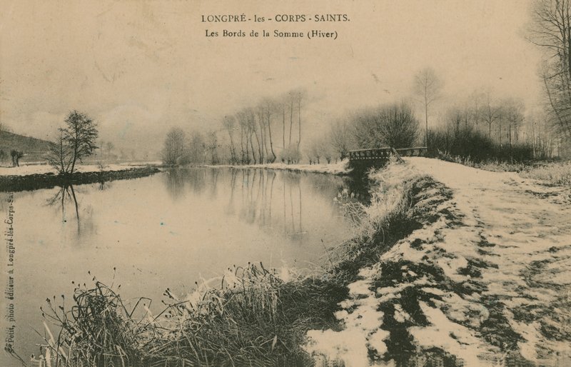 Longpre-les-Corps-Saints - Sommes strand på vintern. Vykort skickat 1913. av French Photographer