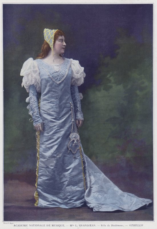 Louise Grandjean som Desdemona i Othello (färgad bild) av French Photographer