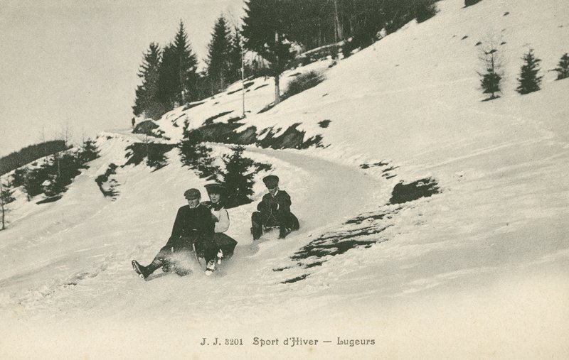 Lugers på ett berg (s/v foto) av French Photographer