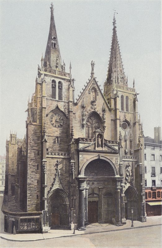 Lyon, St-Nizier-kyrkan, Fasad O av French Photographer