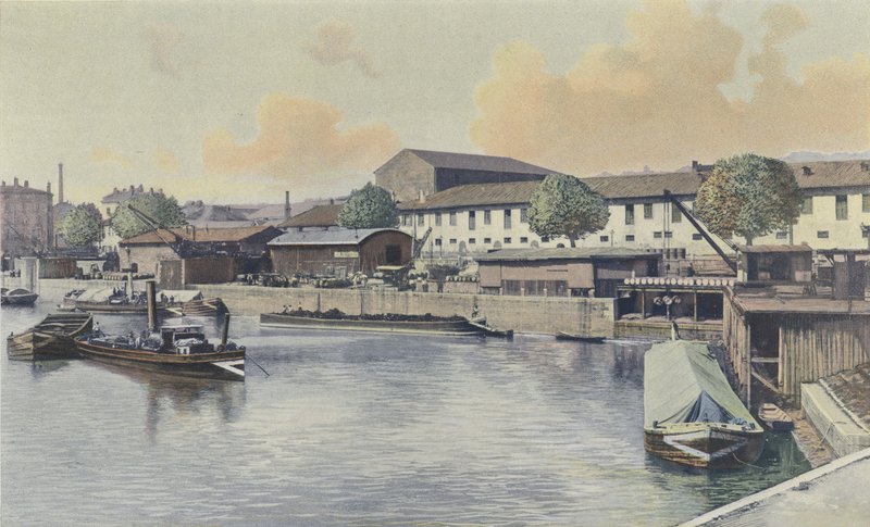 Lyon, La Saone, Vaise vattenstation av French Photographer