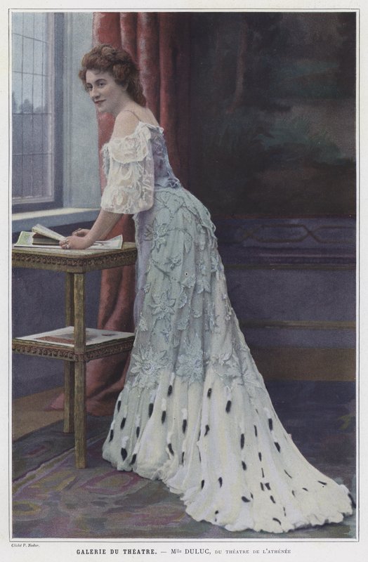 Mademoiselle Duluc, fransk skådespelerska (färgad bild) av French Photographer