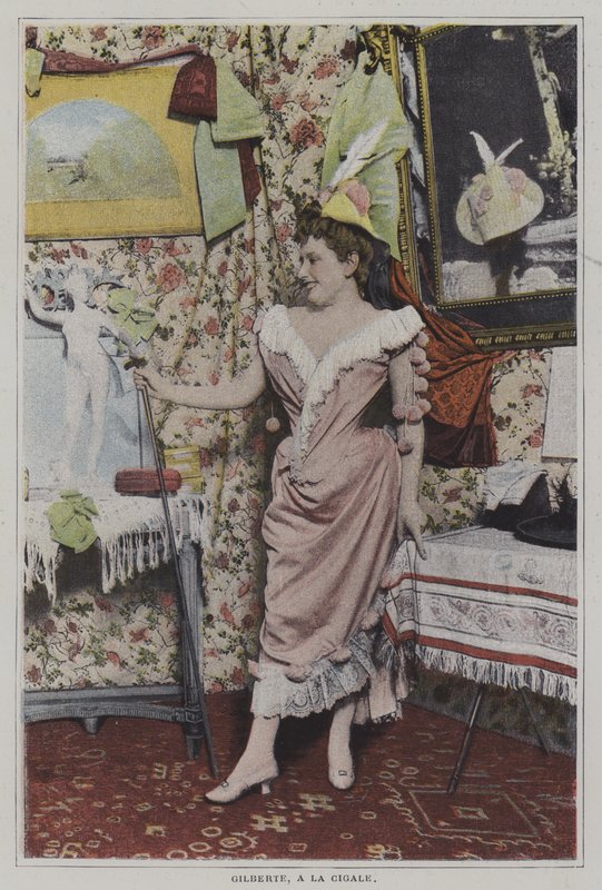Mademoiselle Gilberte, fransk sångerska på La Cigale, Paris (färgfoto) av French Photographer
