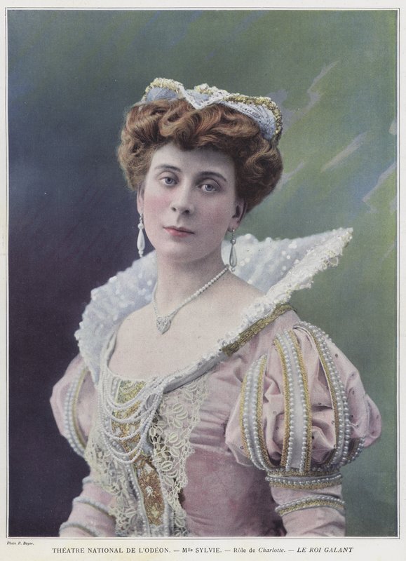 Mademoiselle Sylvie som Charlotte i Le Roi Galant (färgad bild) av French Photographer