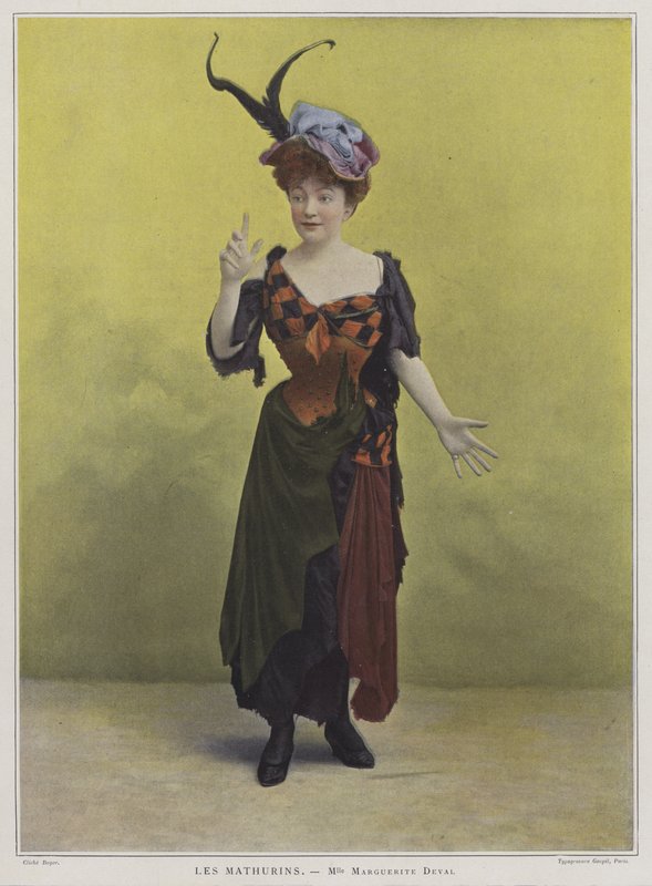 Marguerite Deval, fransk skådespelerska och operasångerska (färgad bild) av French Photographer