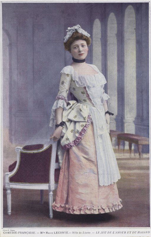 Marie Leconte som Lisette i The Game of Love and Chance (färgad bild) av French Photographer
