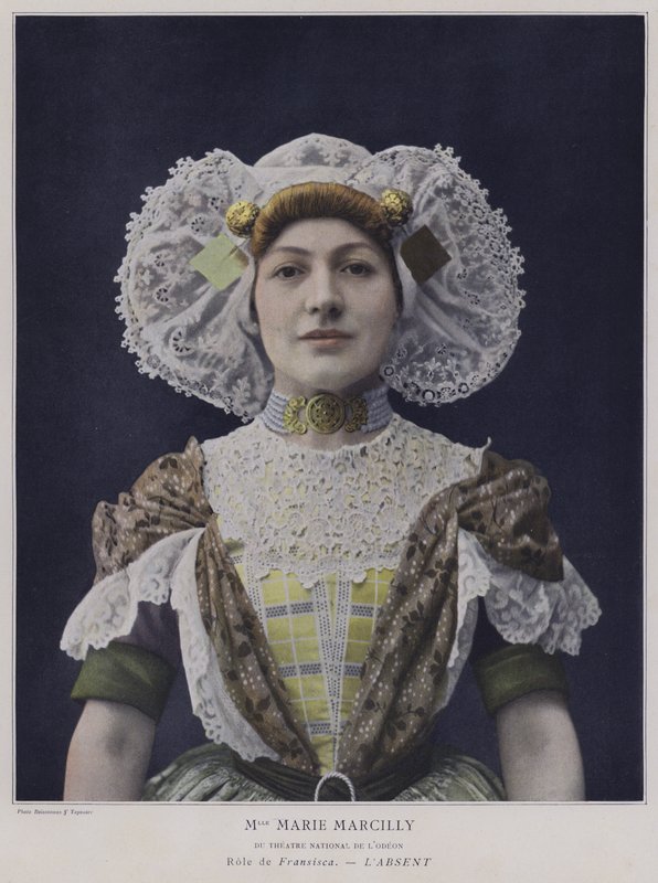 Marie Marcilly som Francisca i LAbsent (färgat foto) av French Photographer