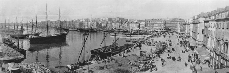 Marseille - Den gamla hamnen och Quai de la Fraternite (s/v foto) av French Photographer
