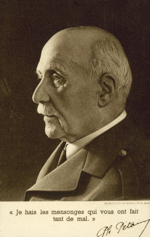 Marskalk Philippe Petain, fransk soldat och krigstidsledare för Vichy Frankrike (s/v foto) av French Photographer