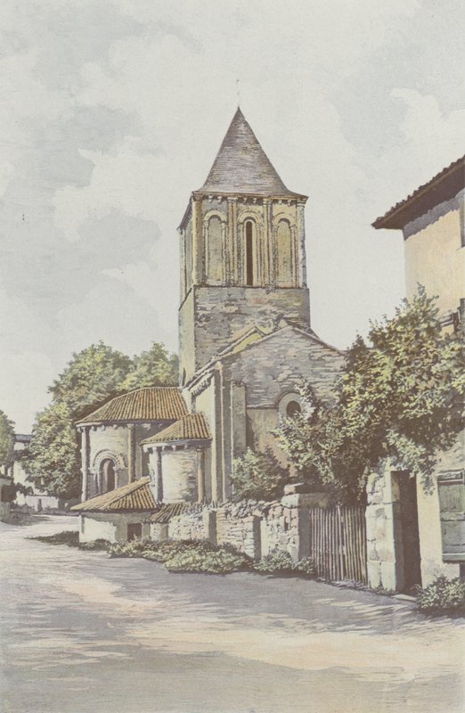 Melle, Saint-Pierre kyrka, absid och klocktorn av French Photographer