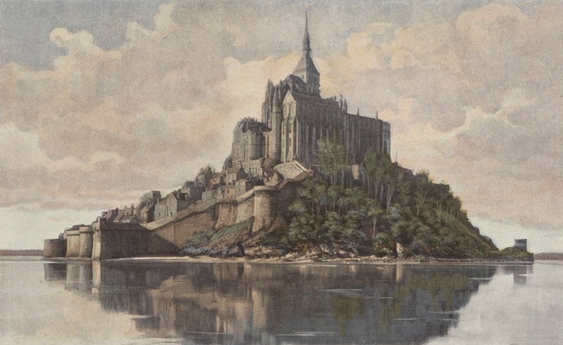 Mont Saint-Michel, Vy tagen från S E av French Photographer