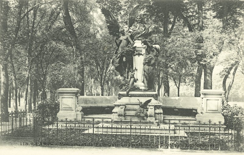 Monument av fabulisten La Fontaine, Jardin du Luxembourg (s/v foto) av French Photographer