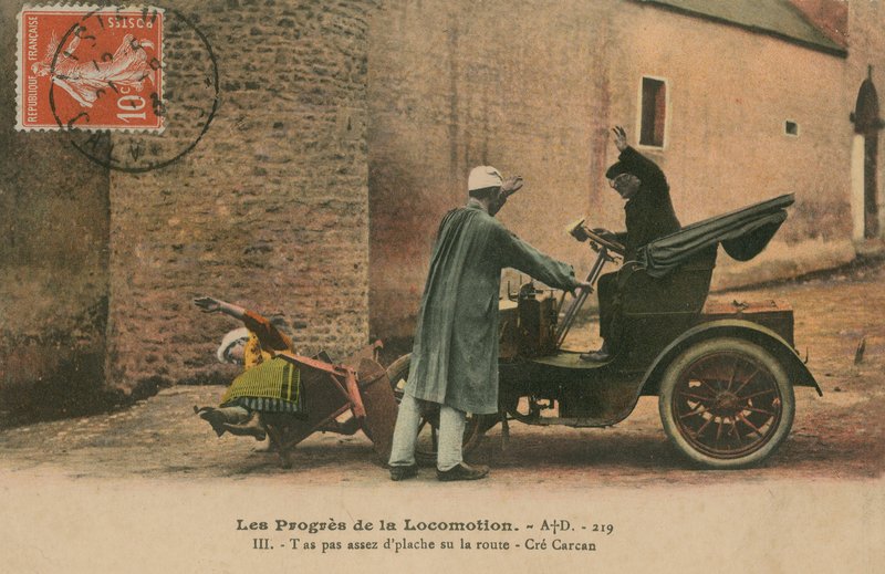 Bilolycka. Vykort skickat 1913. av French Photographer