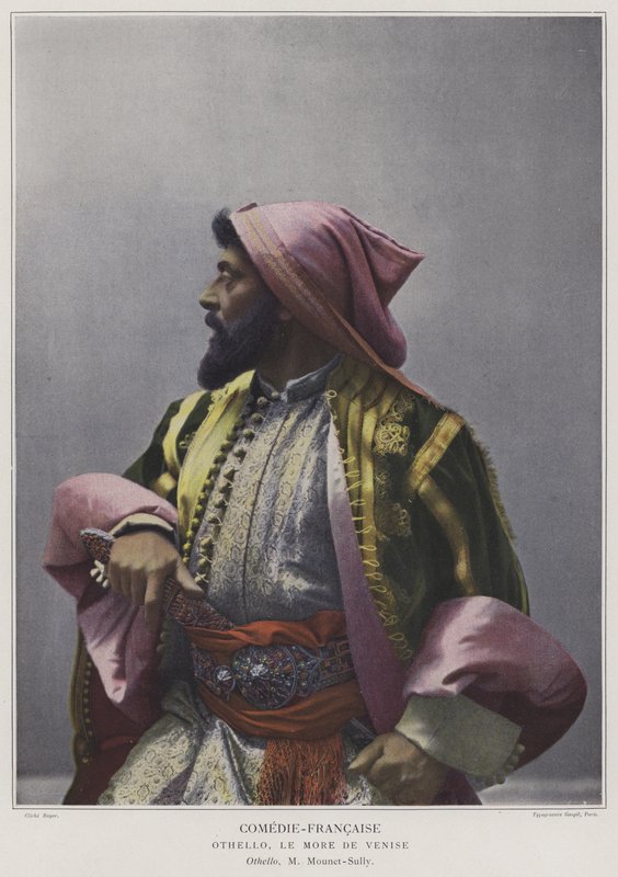 Mounet-Sully i titelrollen i Othello (färgad bild) av French Photographer