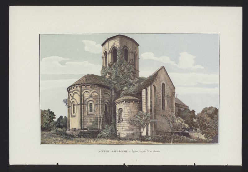 Mouthiers-sur-Boeme, Kyrka, N fasad och absid av French Photographer