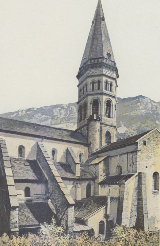 Nantua, Kyrka, Klocktorn och N korsarm av French Photographer