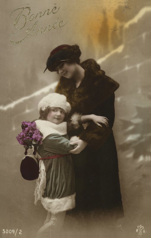 Nyårskort med mor och dotter av French Photographer