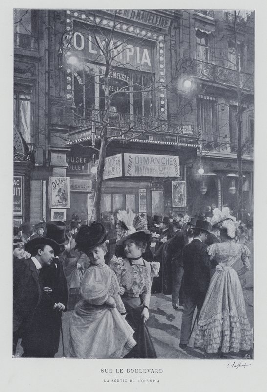 På Boulevard des Capucines utanför Olympia music hall, Paris av French Photographer