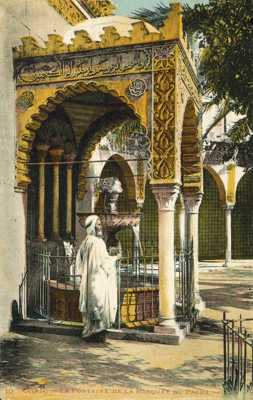 Oran, Algeriet, fontän av moskén i Pacha av French Photographer