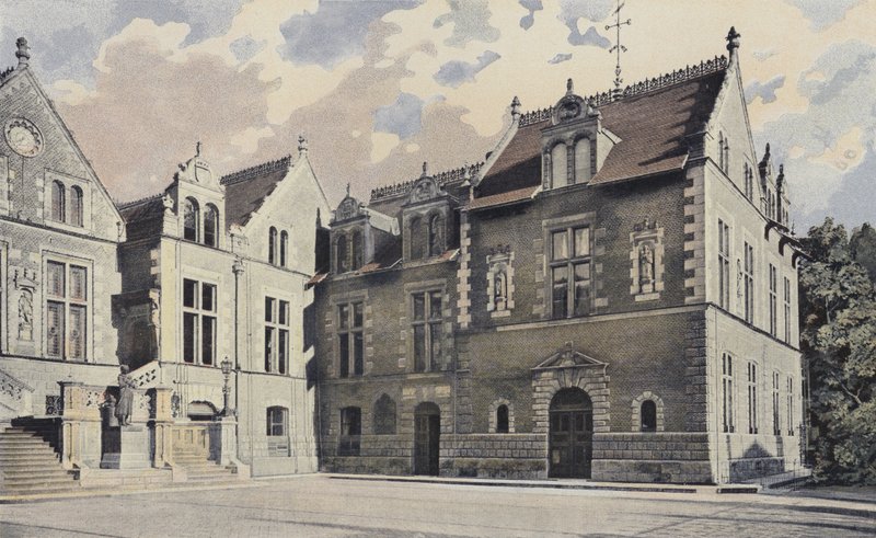 Orleans, rådhuset, huvudfasaden och paviljongen till höger av French Photographer