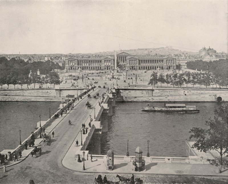 Paris: Utsikt över Place de la Concorde, med utsikt mot norr (s/v foto) av French Photographer