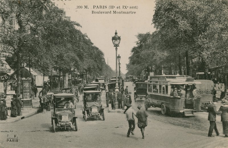 Paris, Boulevard Montmartre. Vykort skickat 1913. av French Photographer