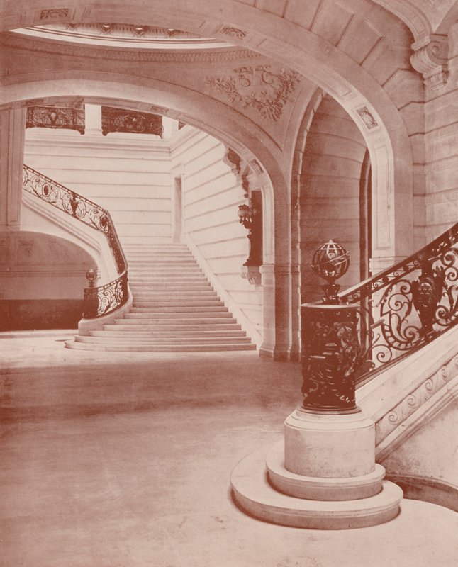 Paris: Escalier of the Sorbonne (s/v foto) av French Photographer