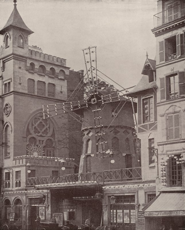 Paris: Moulin Rouge exteriör (s/v foto) av French Photographer