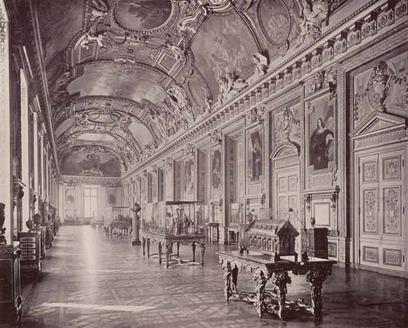 Paris: Gallery of Apollo, Louvren, blickar söderut (s/v foto) av French Photographer