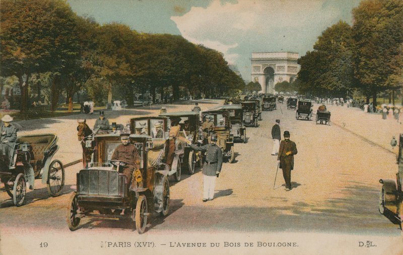 Paris, Avenue du Bois de Boulogne. Vykort skickat 1913. av French Photographer