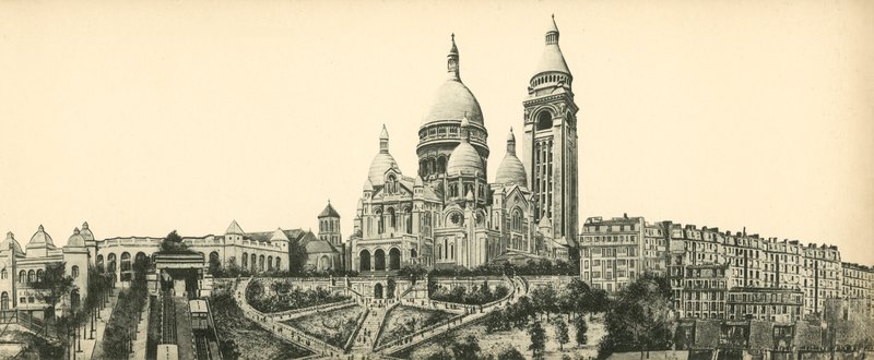 Paris, basilikan i Montmartres heliga hjärta, basilikan för heliga hjärtat av French Photographer