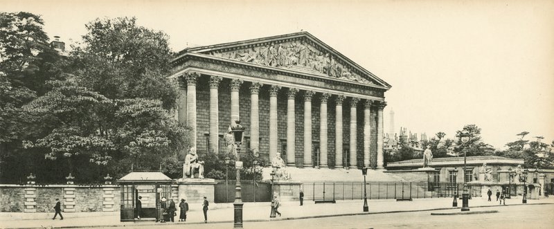 Paris, Le Palais-Bourbon, Deputeradekammaren, Bourbon-Palace, Deputeradekammaren av French Photographer