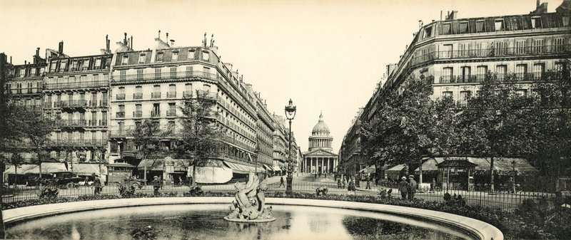 Paris, Pantheon och Soufflot Street, Pantheon och Soufflot Street av French Photographer