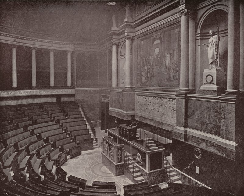 Paris: Legislative Hall, Deputeradekammaren (s/v foto) av French Photographer