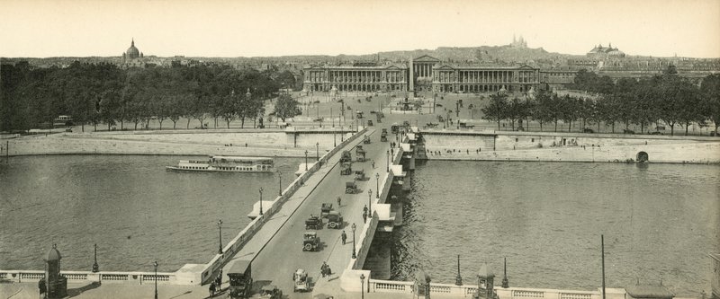 Paris, Panorama över Place de la Concorde, Concorde Place, Panorama av French Photographer