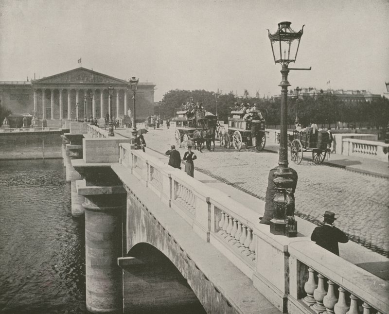 Paris: Pont de la Concorde och deputeradekammaren (s/v foto) av French Photographer